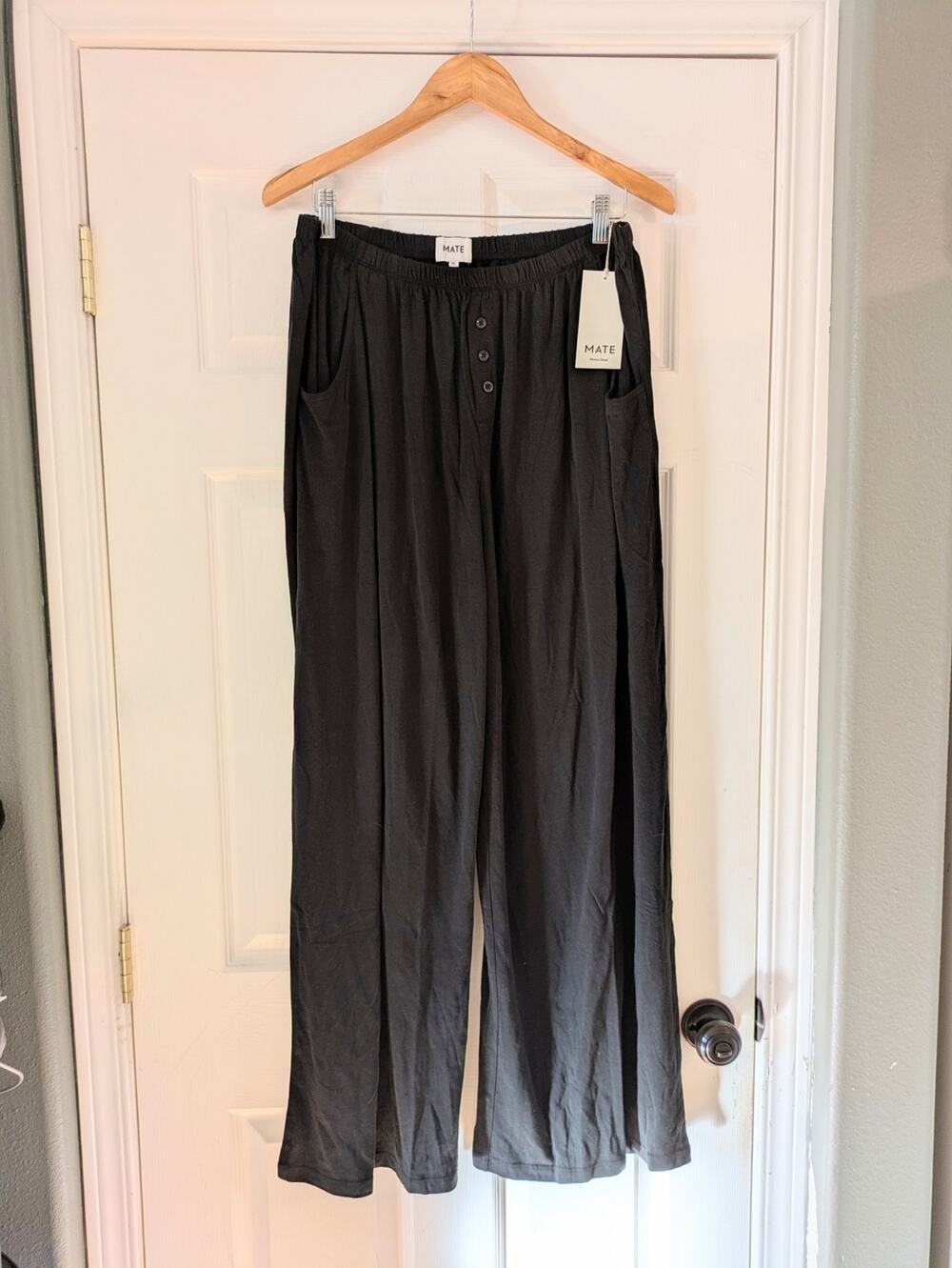 MATE The Label Tencel Sleeping Pants Wide Leg Black XL NWT